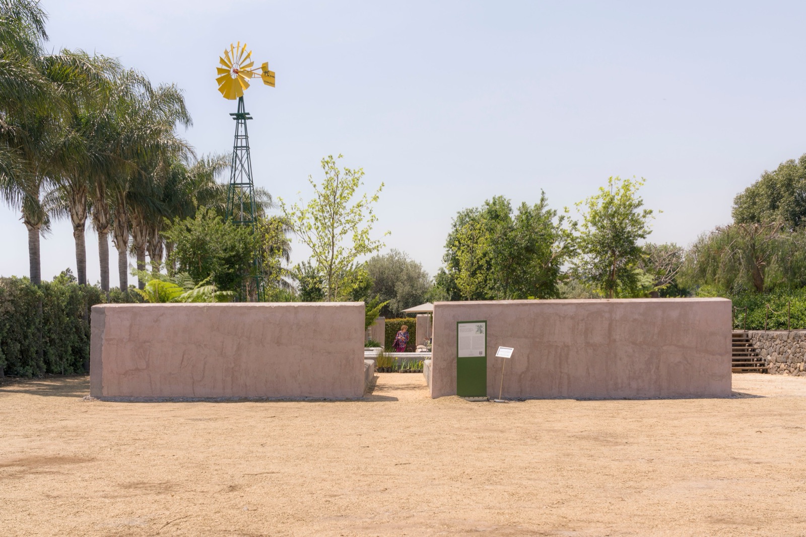 Wind-powered water pump in the Radicepura botanical park in Giarre, Sicily